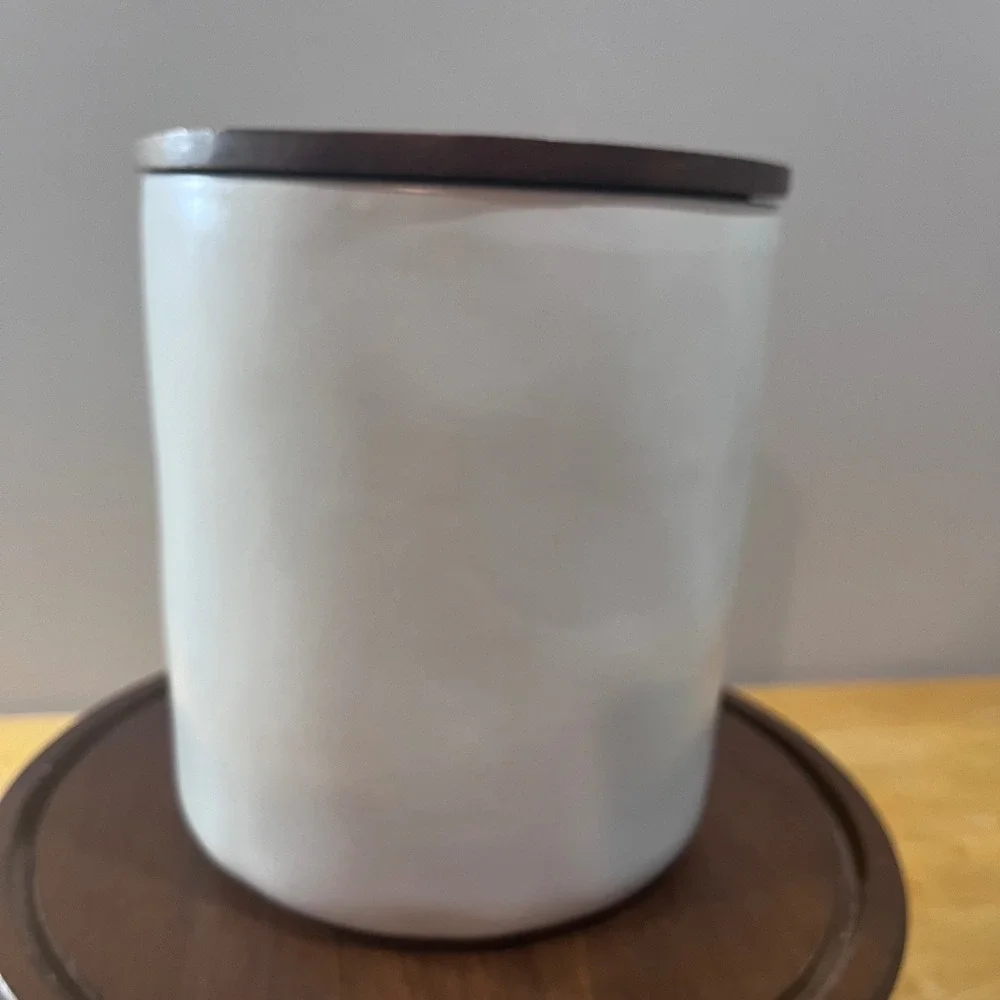 Hearth & Hand Magnolia Cream Stoneware Cookie Jar with Wood Lid Modern Farmhouse